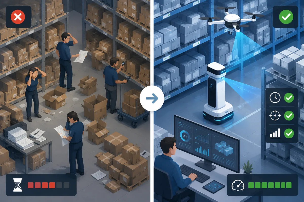 Inventurroboter im Einsatz in einer modernen Einzelhandelsfiliale
